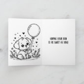 Gelukkige verjaardag kleindochter | Puppy kleurpla Bedankkaart (Binnen)