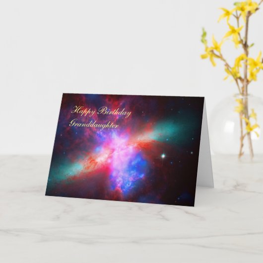 Gelukkige Verjaardag Kleindochter - Sigaar Galaxy Kaart (Gele Bloem)