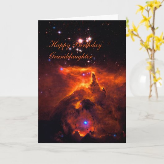 Gelukkige Verjaardag kleindochter - Star Cluster P Kaart (Gele Bloem)