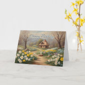 Gelukkige Verjaardag Kleine Cabine en de Lentetuin Kaart (Gele Bloem)