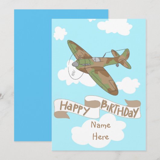 Gelukkige Verjaardag Kleine Piloot Kaart (Voorkant / Achterkant)