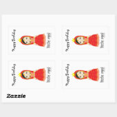 Gelukkige verjaardag kleine Rani Rechthoekige Sticker (Vel)