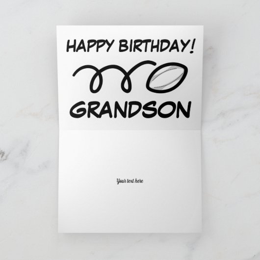 Gelukkige Verjaardag Kleinzoon atletische rugby ba Kaart (Binnen)