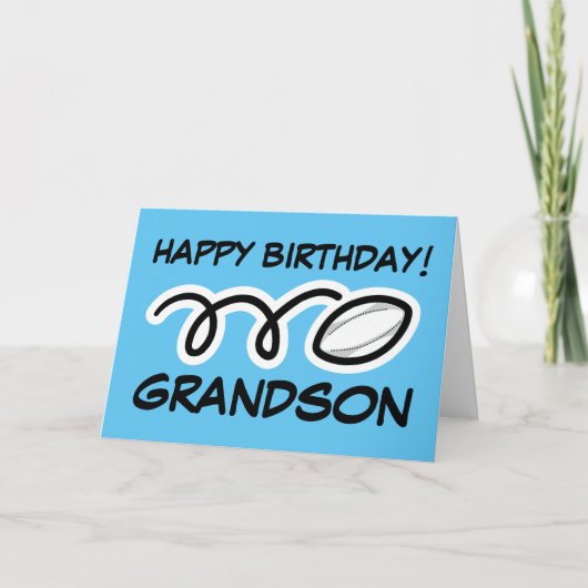 Gelukkige Verjaardag Kleinzoon atletische rugby ba Kaart (Voorkant)