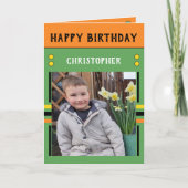 Gelukkige Verjaardag Kleinzoon beste dag foto naam Kaart (Voorkant)