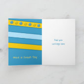 Gelukkige Verjaardag Kleinzoon blauw en geel foto Kaart (Binnen)