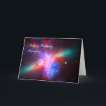 Gelukkige Verjaardag Kleinzoon - Sigaar Galaxy Kaart<br><div class="desc">Galaxies, Stars and Nebulae-serie: Samenstelling van afbeeldingen van het actieve sterrenstelsel Messier 82 van de drie grote observatoria: Hubble Space Telescope, Chandra X-Ray Observatory en Spitzer Space Telescope. Röntgengegevens die door Chandra zijn vastgelegd, verschijnen hier in blauw, infrarood licht dat door Spitzer is opgenomen, verschijnt in rood. Hubble’s waarneming van...</div>