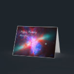 Gelukkige Verjaardag Kleinzoon - Sigaar Galaxy Kaart<br><div class="desc">Galaxies, Stars and Nebulae-serie: Samenstelling van afbeeldingen van het actieve sterrenstelsel Messier 82 van de drie grote observatoria: Hubble Space Telescope, Chandra X-Ray Observatory en Spitzer Space Telescope. Röntgengegevens die door Chandra zijn vastgelegd, verschijnen hier in blauw, infrarood licht dat door Spitzer is opgenomen, verschijnt in rood. Hubble’s waarneming van...</div>