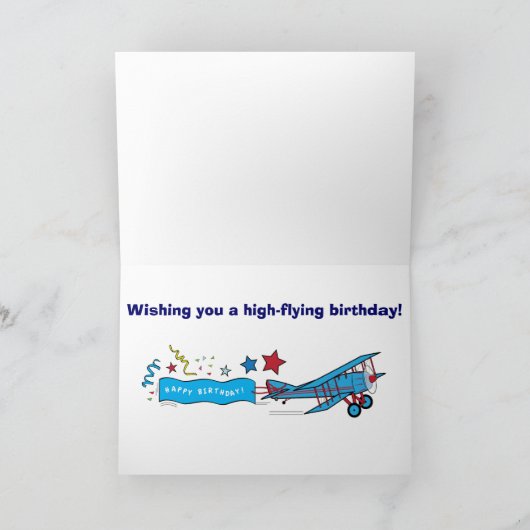 Gelukkige Verjaardag Kleinzoon Vliegtuig Kaart (Binnen)