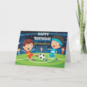 Gelukkige verjaardag kleinzoon voetbalkaart kaart
