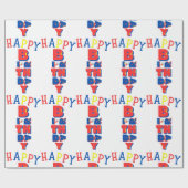 Gelukkige Verjaardag Kleur Remix Wrapping Papier (Vlak)