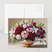 Gelukkige Verjaardag Kleurrijk Bloemenboeket Briefkaart (Voorkant / Achterkant)