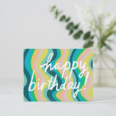 GELUKKIGE VERJAARDAG Kleurrijk Cool & Leuk Strepen Briefkaart (Staand voorkant)