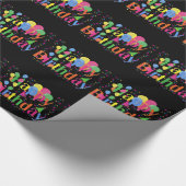 Gelukkige verjaardag, kleurrijk en feestelijk ontw cadeaupapier (Hoek)