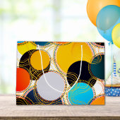 Gelukkige Verjaardag Kleurrijke 80's Retro Abstrac Groot Cadeauzakje