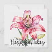 Gelukkige verjaardag | Kleurrijke bloeiende lelieb (Voorkant)