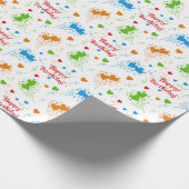 Gelukkige Verjaardag Kleurrijke Harten Cadeaupapier (Hoek)