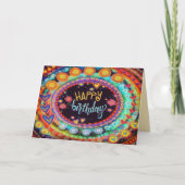 Gelukkige Verjaardag Kleurrijke Harten Modern Plez Kaart (Voorkant)