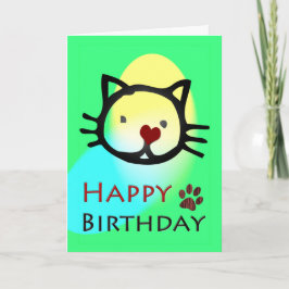 Gelukkige Verjaardag Kleurrijke Katten Paws Kaart