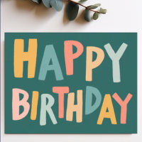 GELUKKIGE VERJAARDAG Kleurrijke Pastel Handletteri