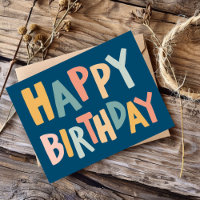 GELUKKIGE VERJAARDAG Kleurrijke Pastel Handletteri