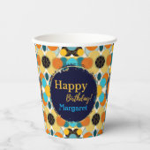Gelukkige Verjaardag Kleurrijke Retro 80's Persona Papieren Bekers (Voorkant)