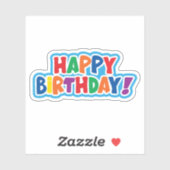 Gelukkige verjaardag kleurrijke sticker (Vel)