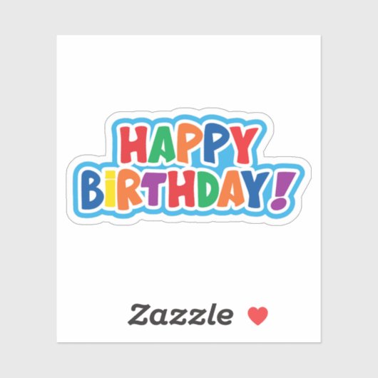 Gelukkige verjaardag kleurrijke sticker (Vel)