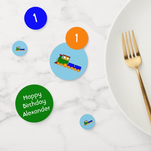 Gelukkige verjaardag Kleurrijke Train-thema jongen Confetti (Groep)