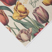Gelukkige Verjaardag Kleurrijke Tulpenbloemen Tissuepapier (Detail)
