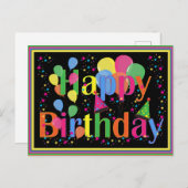 Gelukkige verjaardag kleurrijke viering briefkaart