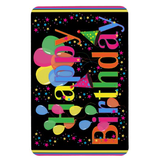 Gelukkige verjaardag kleurrijke viering magneet (Verticaal)