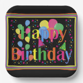 Gelukkige verjaardag kleurrijke viering papieren bordje (Voorkant)