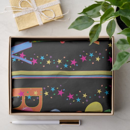 Gelukkige verjaardag kleurrijke viering tissuepapier (Geschenk)