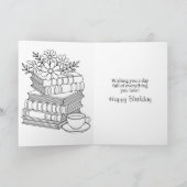 Gelukkige verjaardag | Koffie en boeken Kaart (Binnen)
