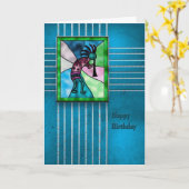 GELUKKIGE VERJAARDAG - KOKOPELLI - DE REEKS VAN DE KAART (Gele Bloem)