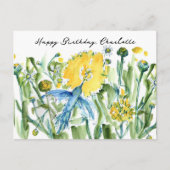 Gelukkige Verjaardag Kolibrie Bloemen Custom Briefkaart (Voorkant)