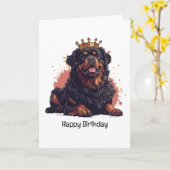 Gelukkige Verjaardag Koninklijke Rottweiler Hond K Kaart (Gele Bloem)