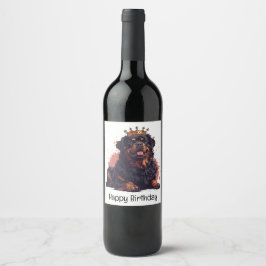 Gelukkige Verjaardag Koninklijke Rottweiler Hond K Wijn Etiket
