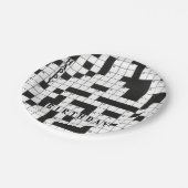 Gelukkige Verjaardag Kruiswoordpuzzel Papieren Bordje (Gekanteld)