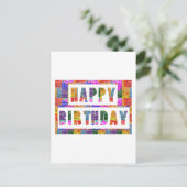 GELUKKIGE VERJAARDAG: Kunstenaar Creëer Lettertype Briefkaart (Staand voorkant)