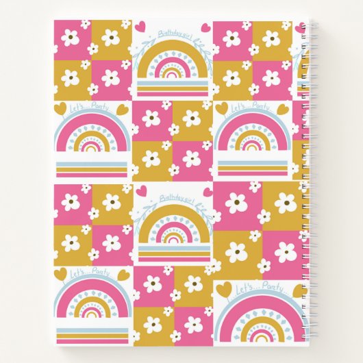 Gelukkige verjaardag laat angela-design feest notitieboek (Achterkant)