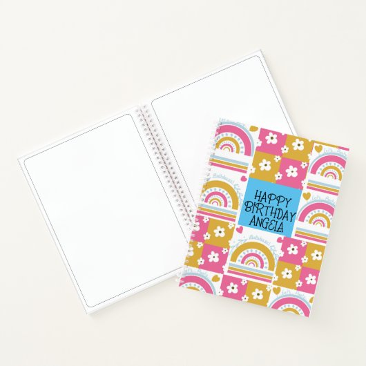 Gelukkige verjaardag laat angela-design feest notitieboek (Binnen)