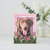 Gelukkige Verjaardag - Labrador - Chocolade Briefkaart (Staand voorkant)