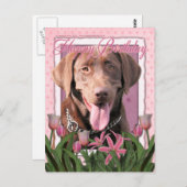 Gelukkige Verjaardag - Labrador - Chocolade Briefkaart (Voorkant / Achterkant)