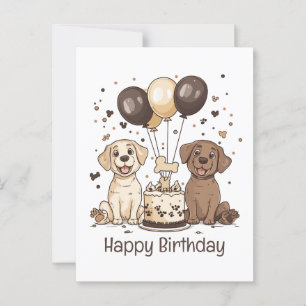 Gelukkige verjaardag Labrador Retriever honden Briefkaart