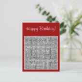 Gelukkige Verjaardag Labyrint Briefkaart (Staand voorkant)