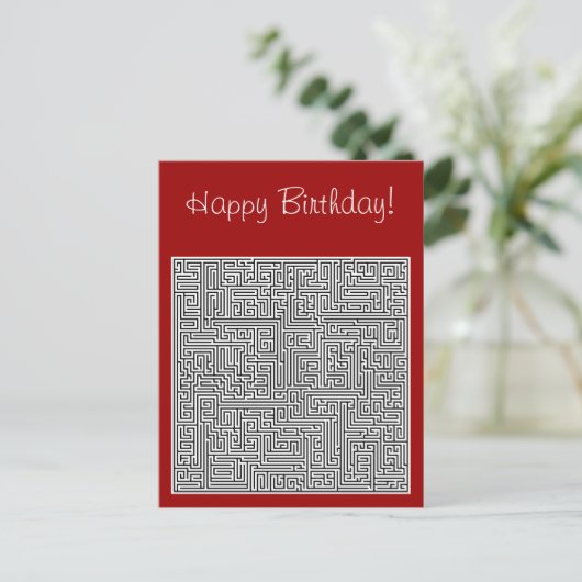 Gelukkige Verjaardag Labyrint Briefkaart (Staand voorkant)