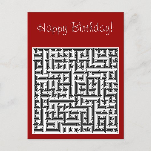 Gelukkige Verjaardag Labyrint Briefkaart (Voorkant)