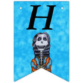 Gelukkige Verjaardag Lady Skeleton Gestreept Cape  Vlaggetjes (Eerste vlag)